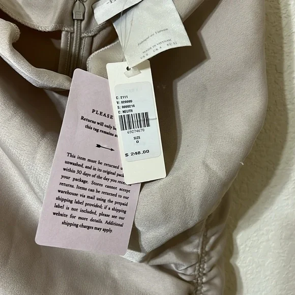 BHLDN Anthropologie Jennings Cowl Neck Ruched Satin Gown 0 NEW Formal Bridesmaid - Picture 6 of 8